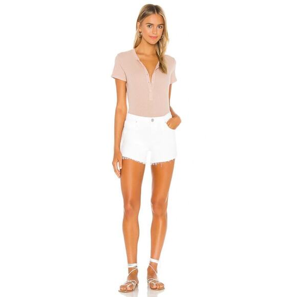 Hudson Gemma Shorts High Waist Cut Off Raw Hem Jean Denim White NWT Size 23 - Picture 4 of 9